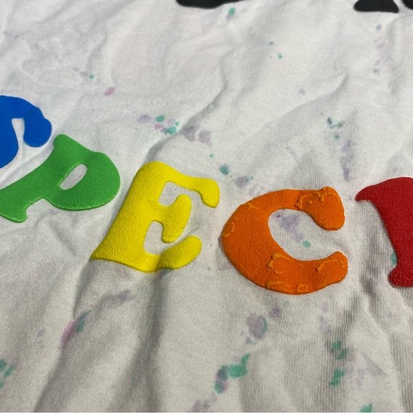 Official LIZZO Merch Tie Dye Rainbow Bubble Letters U R Special Medium T Shirt - Picture 6 of 11